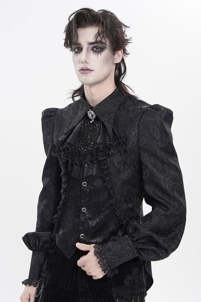 Mens jabot with bead detail