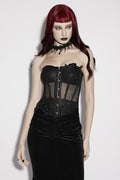 black bustier top