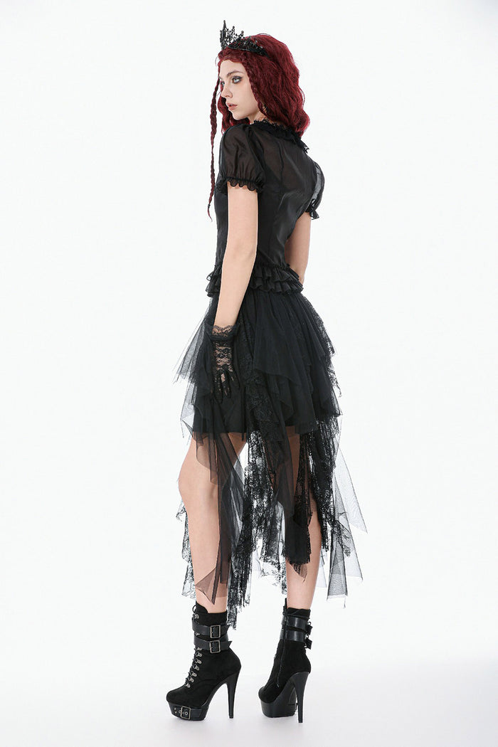 peplum sheer gothic blouse