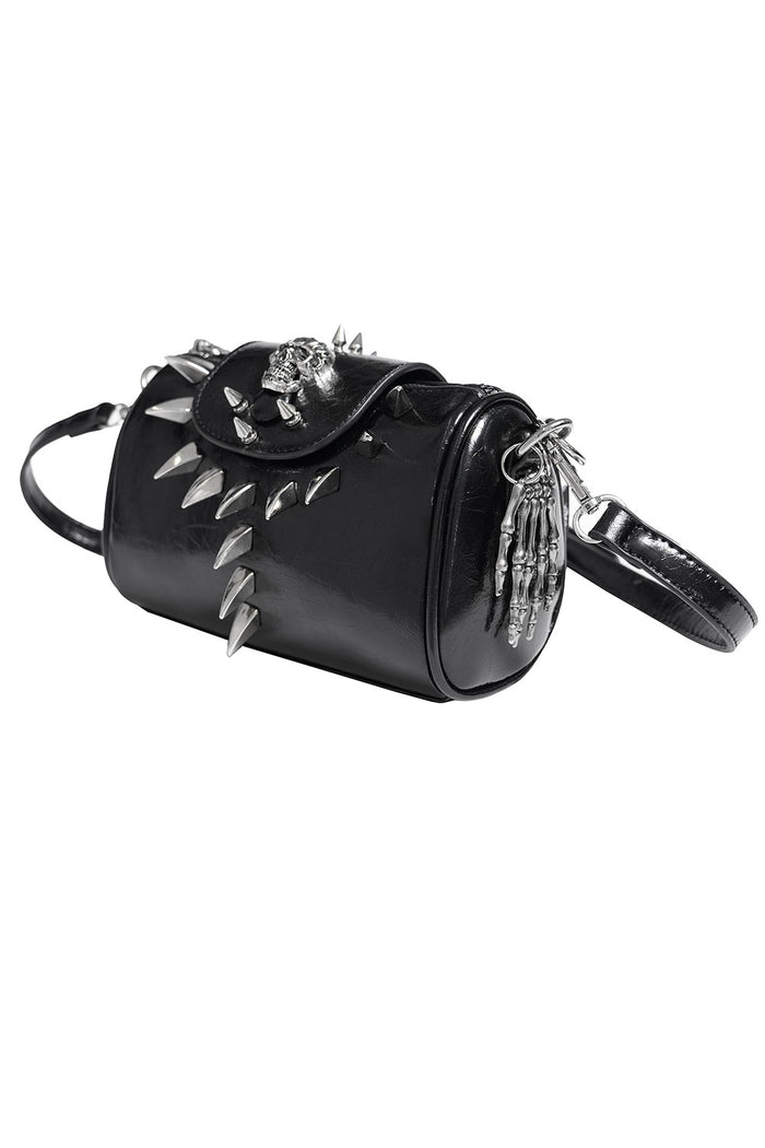 long spiked black mini chain strap bag