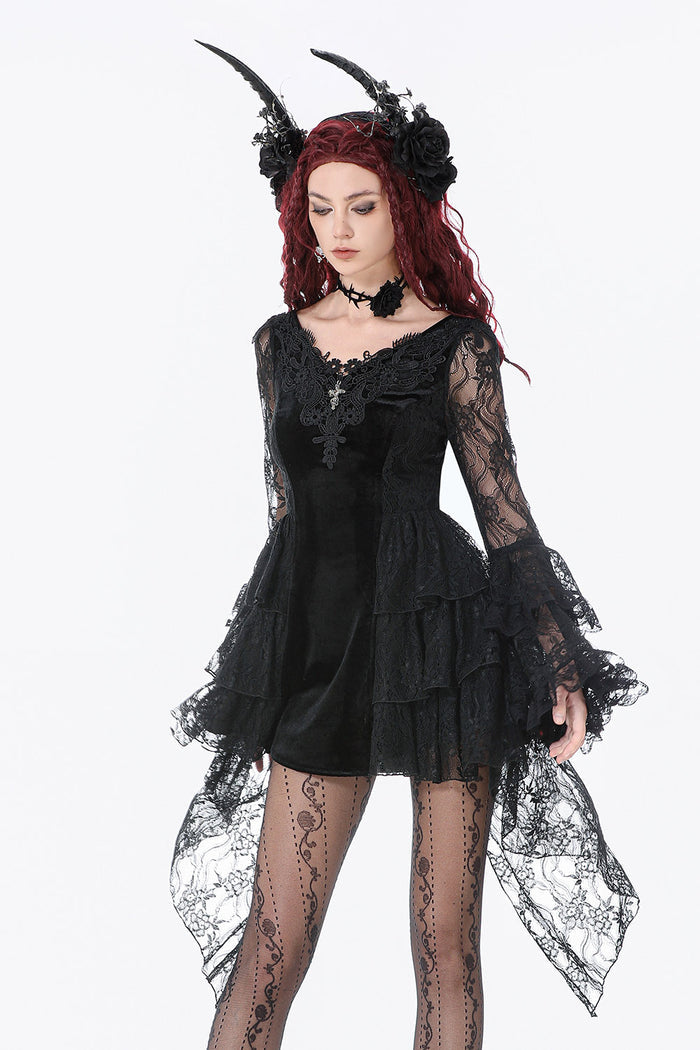 black lace gothic dress