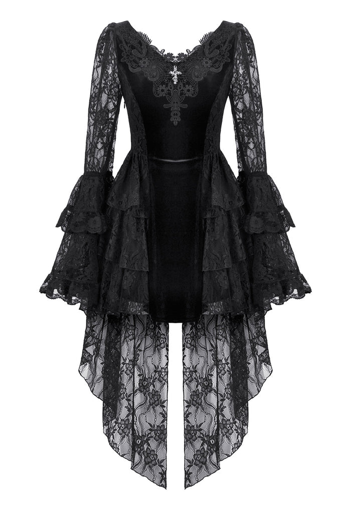dark fantasy long sleeve black lace gothic dress by dark in love