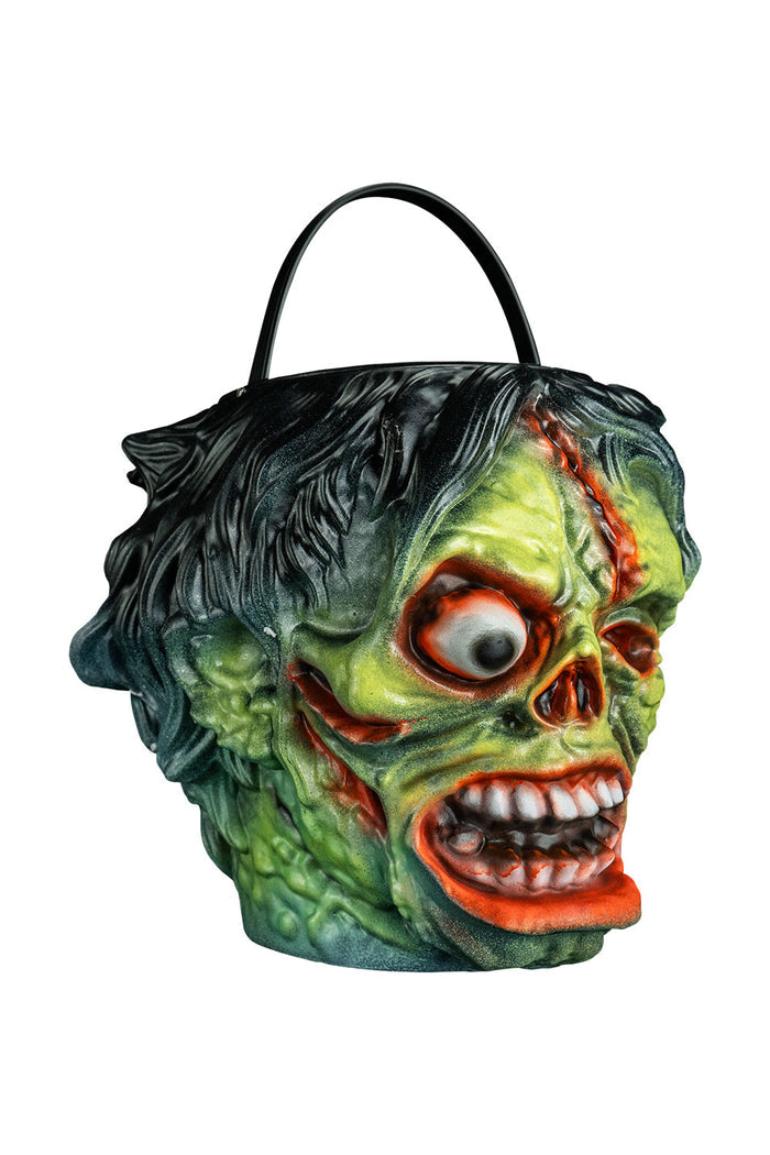 goth punk horror monster head candy bucket halloween decor accessory