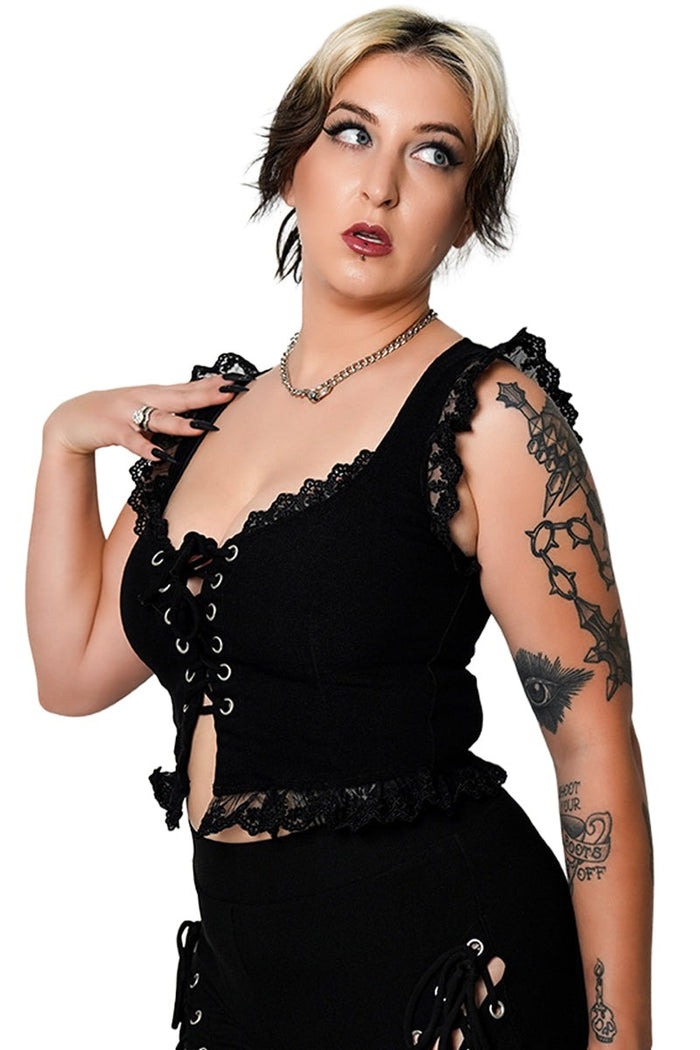 lace-up corset top