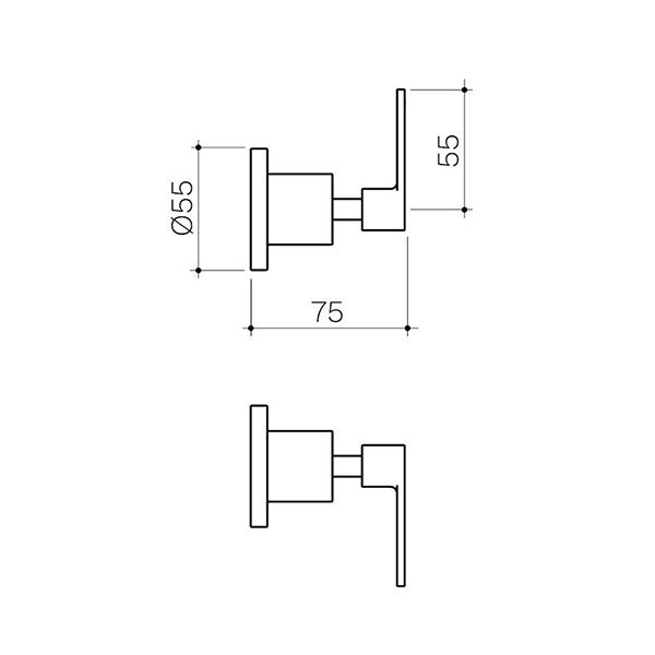Clark Lever Wall Top Assemblies Technical Drawing