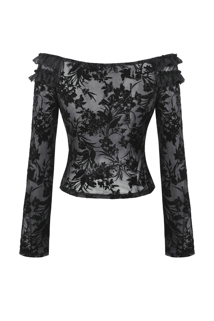 lace mesh floral blouse by dark in love