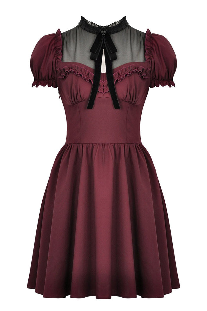 Crimson Blood Puffed Sleeve Dress - dresses - VampireFreaks - Dark In Love