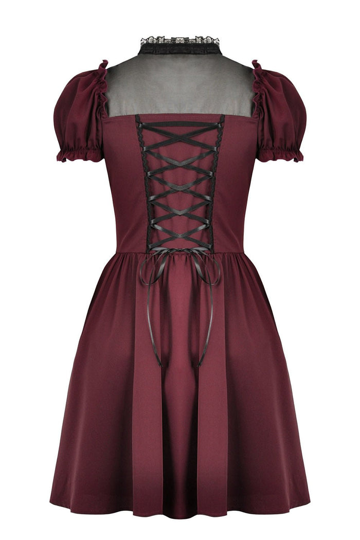 Crimson Blood Puffed Sleeve Dress - dresses - VampireFreaks - Dark In Love
