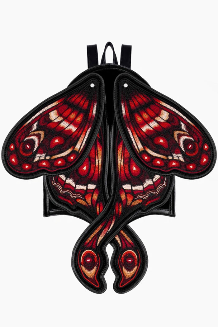 Red moth backpack front