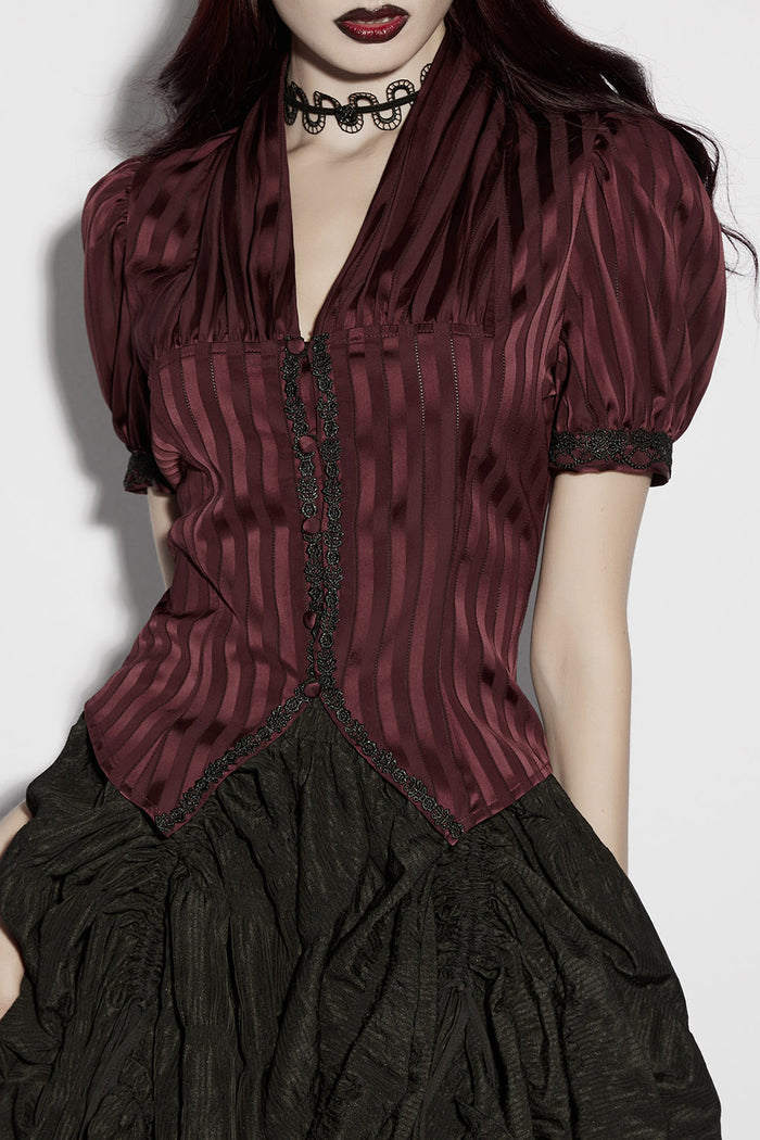 striped steampunk blouse