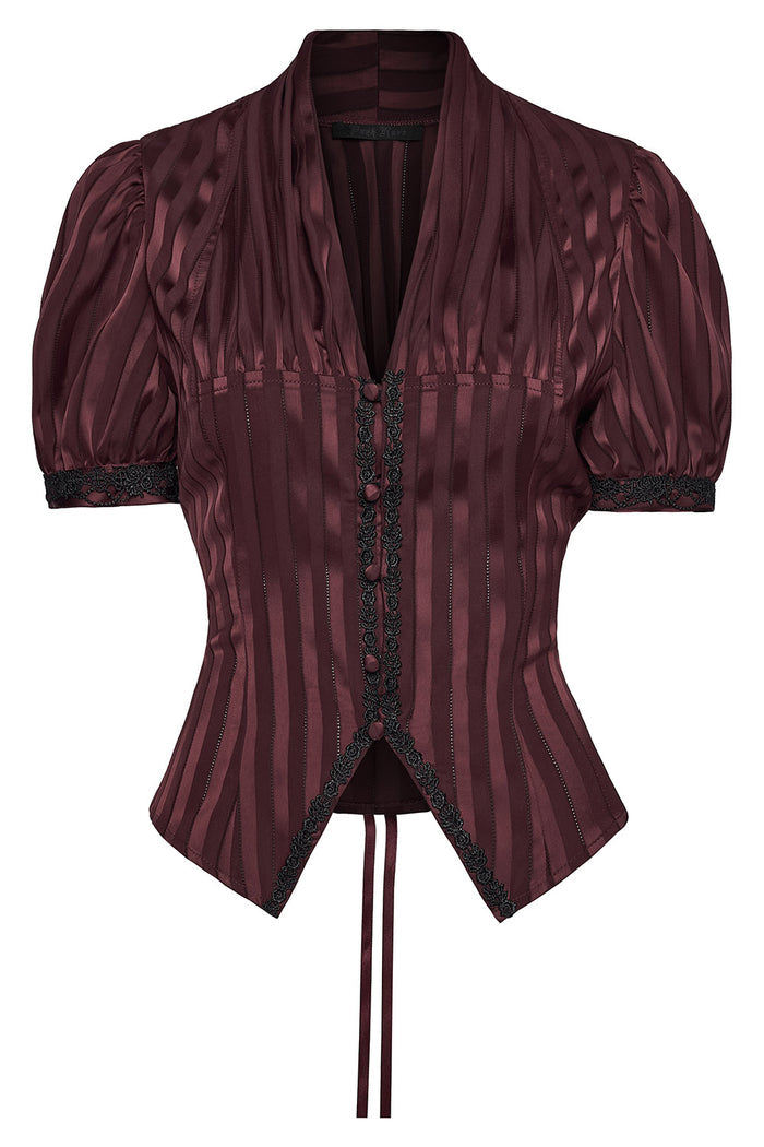gothic striped steampunk blouse