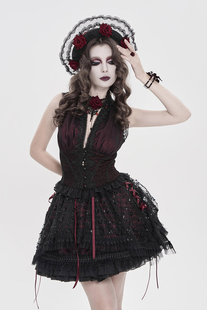 lace trim ruffled hat