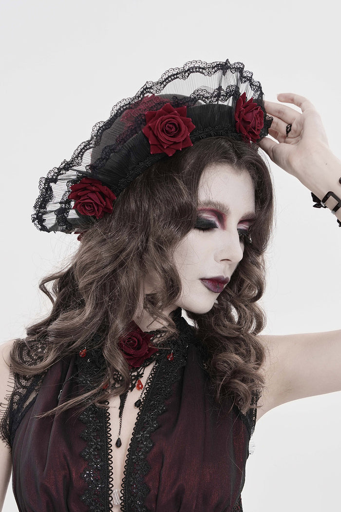 vintage inspired lace trim ruffled hat