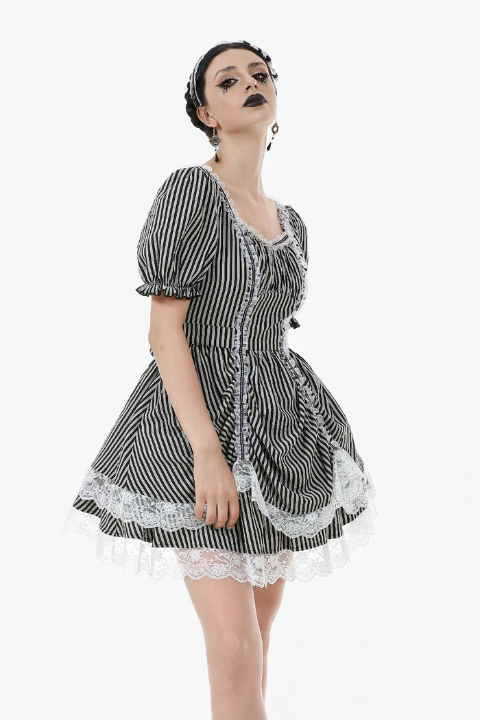 rococo puff sleeve mini dress
