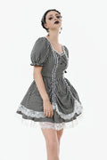 rococo puff sleeve mini dress