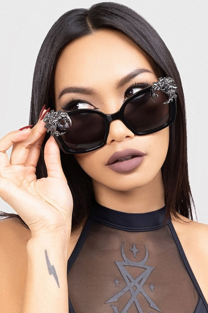 black witchy oversized goth sunglasses by killstar