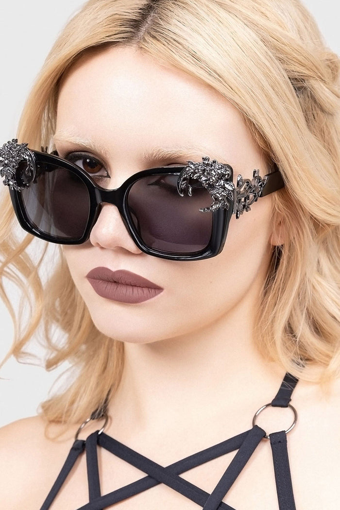 large goth rectangular sunglasses by killstar
