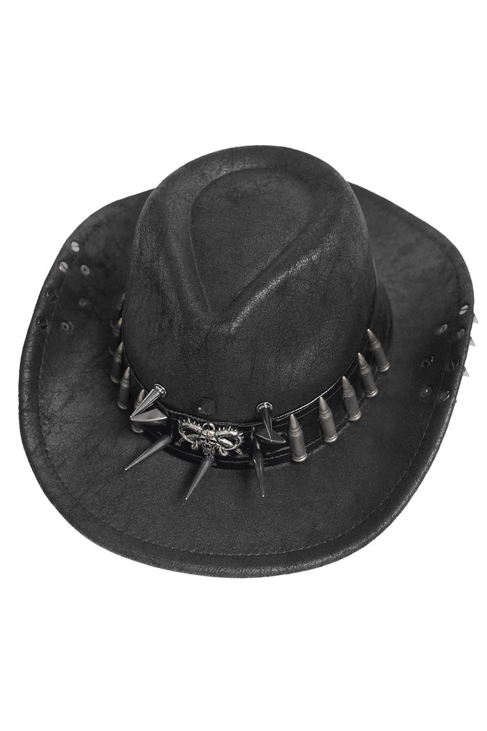 mens black Western goth hat