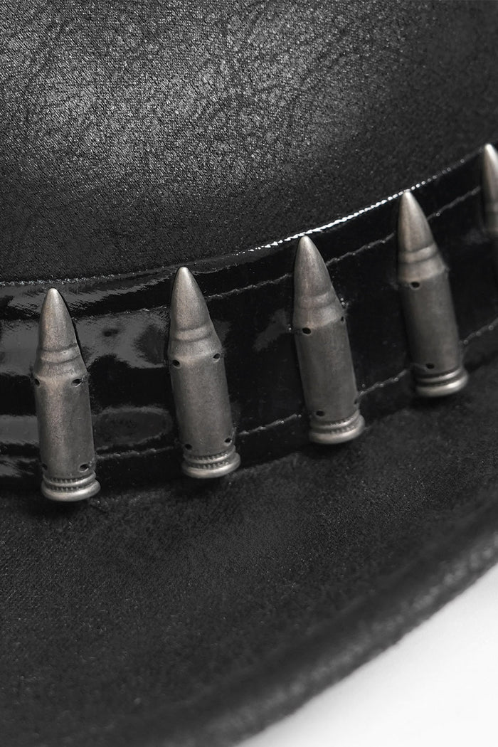 punk bullet studded Western goth hat