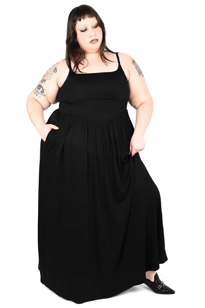 Foxblood plus size full length dress