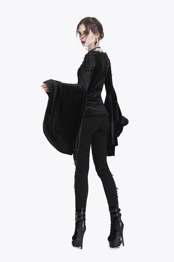 womens flare sleeve long sleeve top