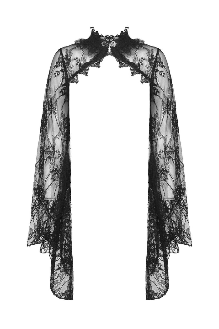 Dark Herbalist Floral Lace Shrug - womens outerwear - VampireFreaks - Dark In Love