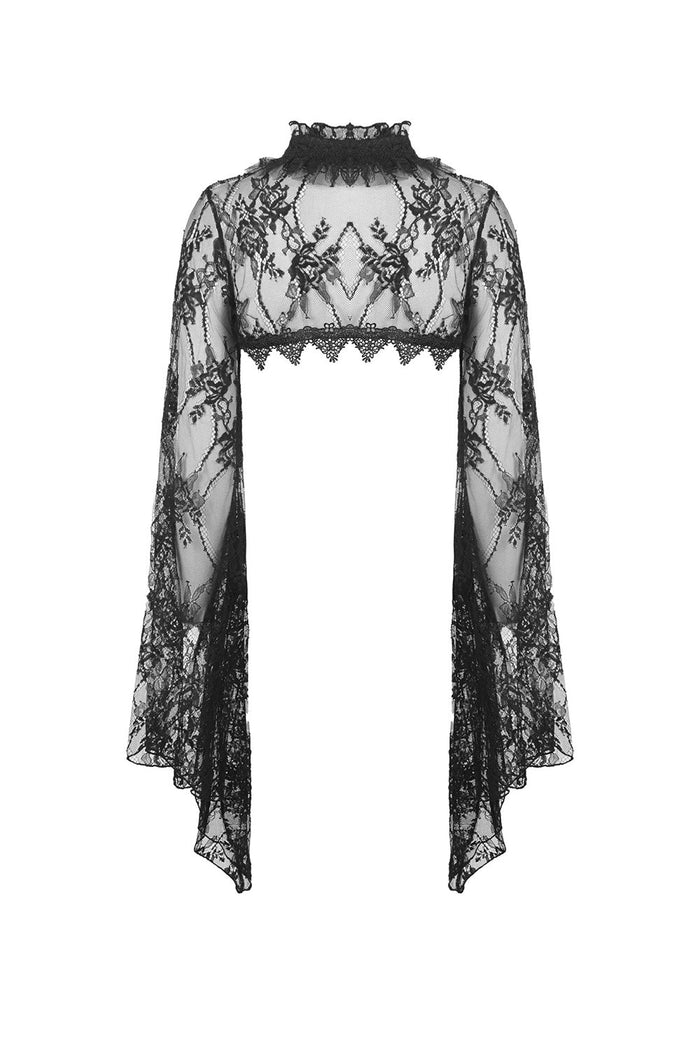 Dark Herbalist Floral Lace Shrug - womens outerwear - VampireFreaks - Dark In Love