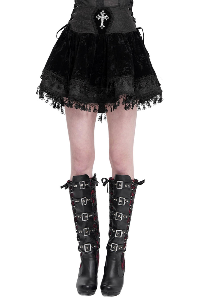 fit and flare womens gothic mini skirt
