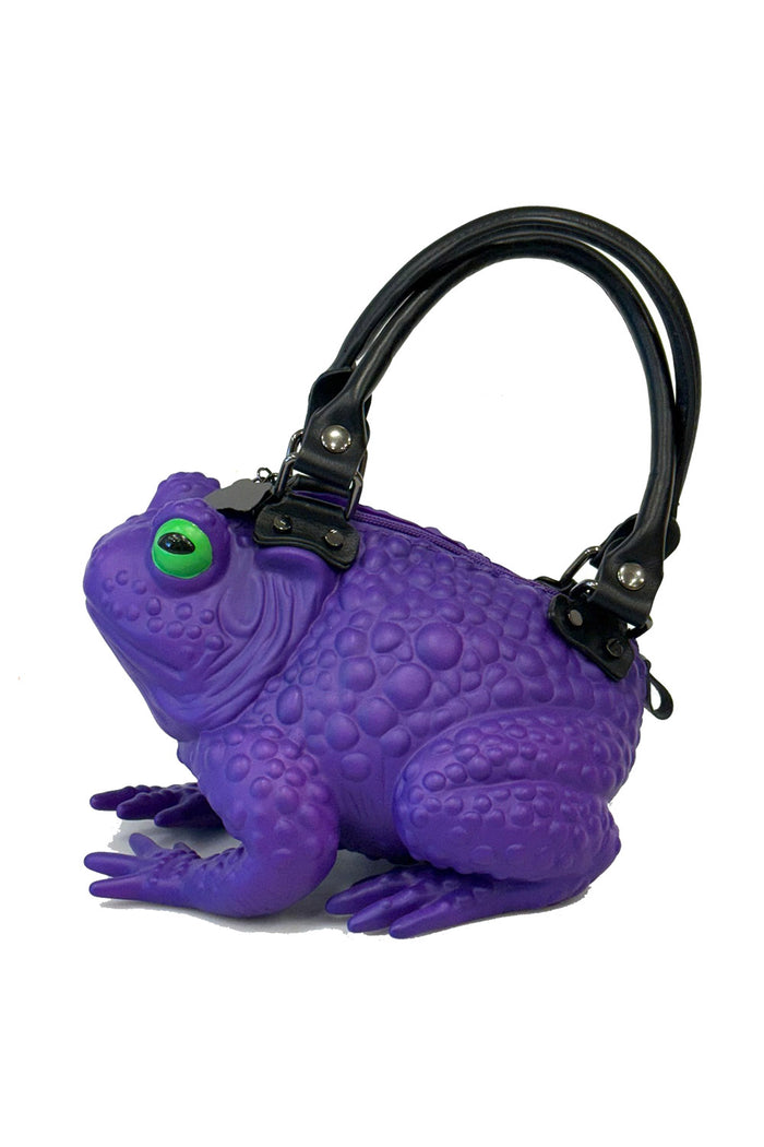 frog-shaped handbag with leather straps
