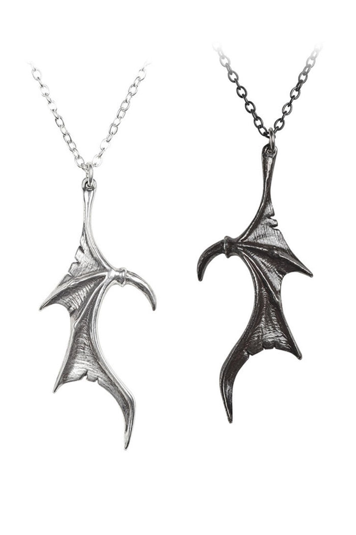 gothic dragon wing necklace set