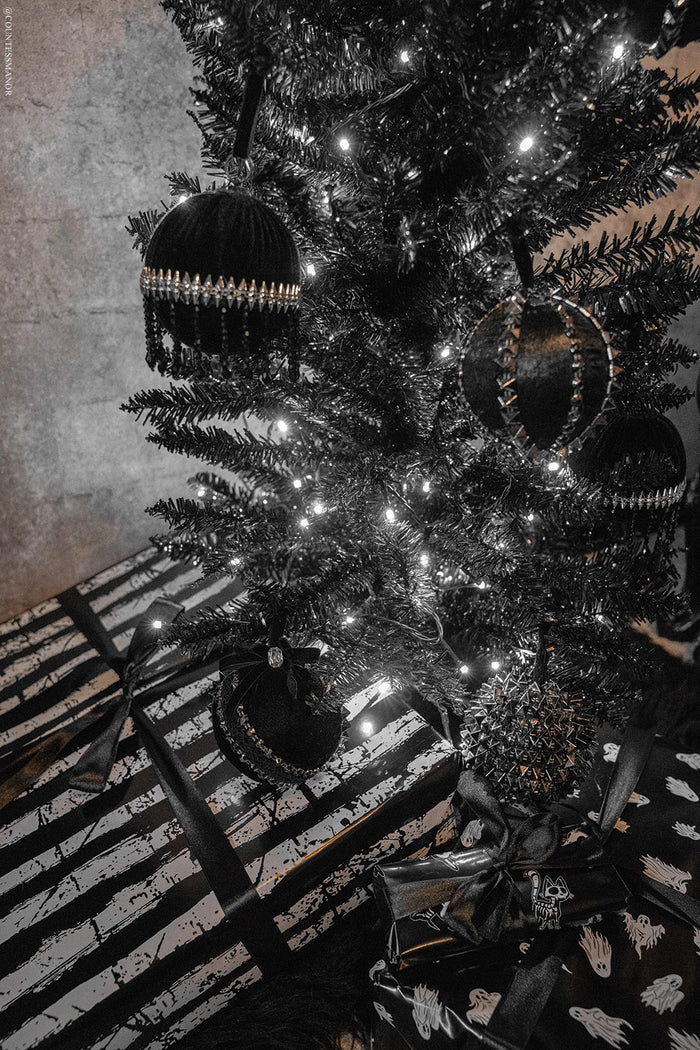 black and white skeleton wrapping paper