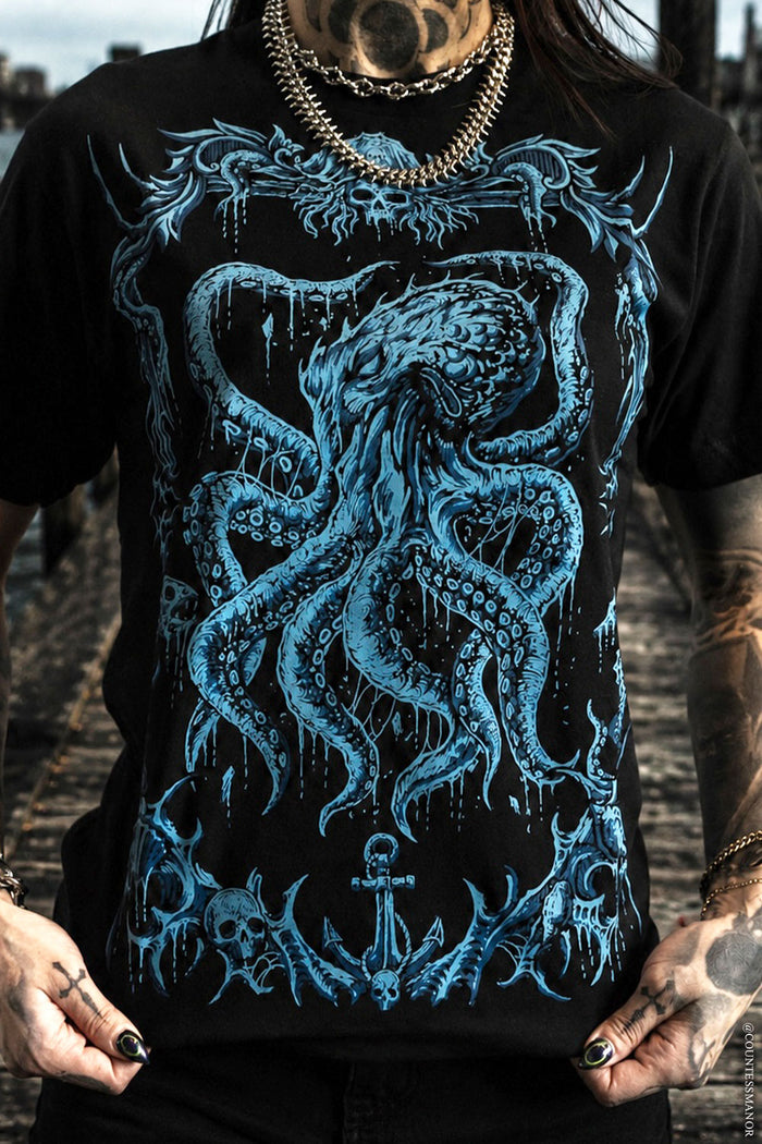 gothic piratecore kraken sea monster cryptid shirt