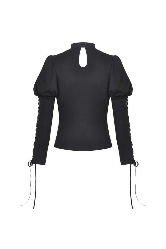 Dead Roses Goth Puffed Sleeve Top - womens tops - VampireFreaks - Dark In Love