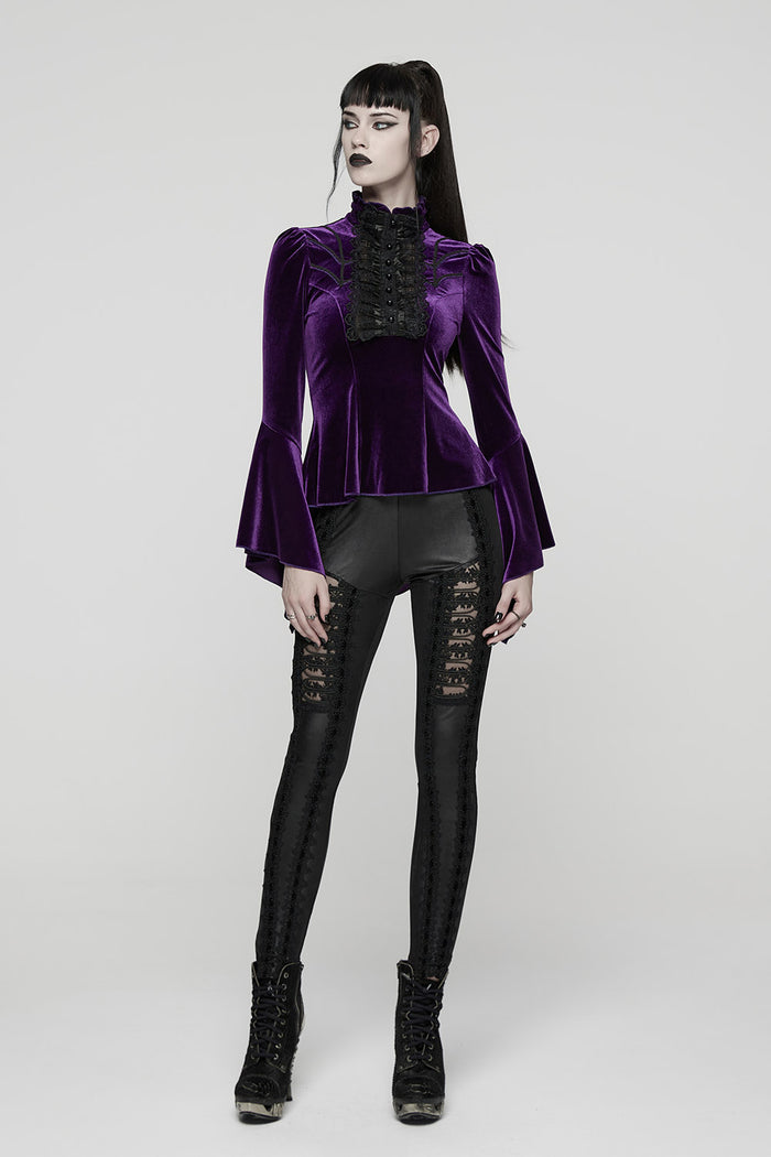 old-fashioned gothic high ruffle collar top