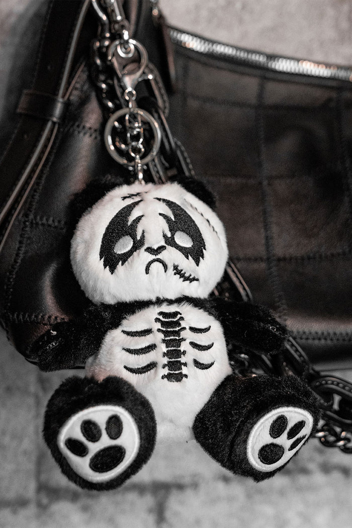 3d doll heavy metal panda bear keychain