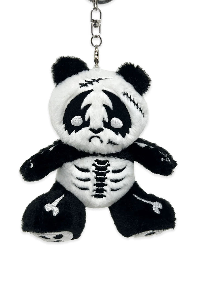 Death metal panda bear plush keychain