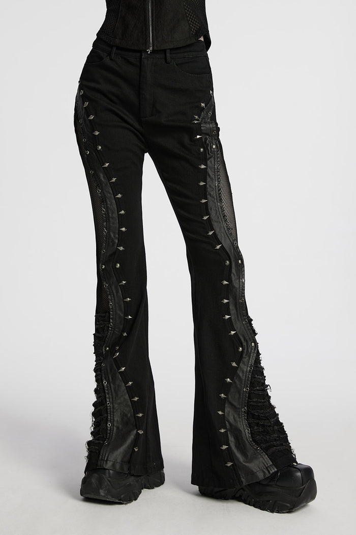 womens baggy goth bell bottoms