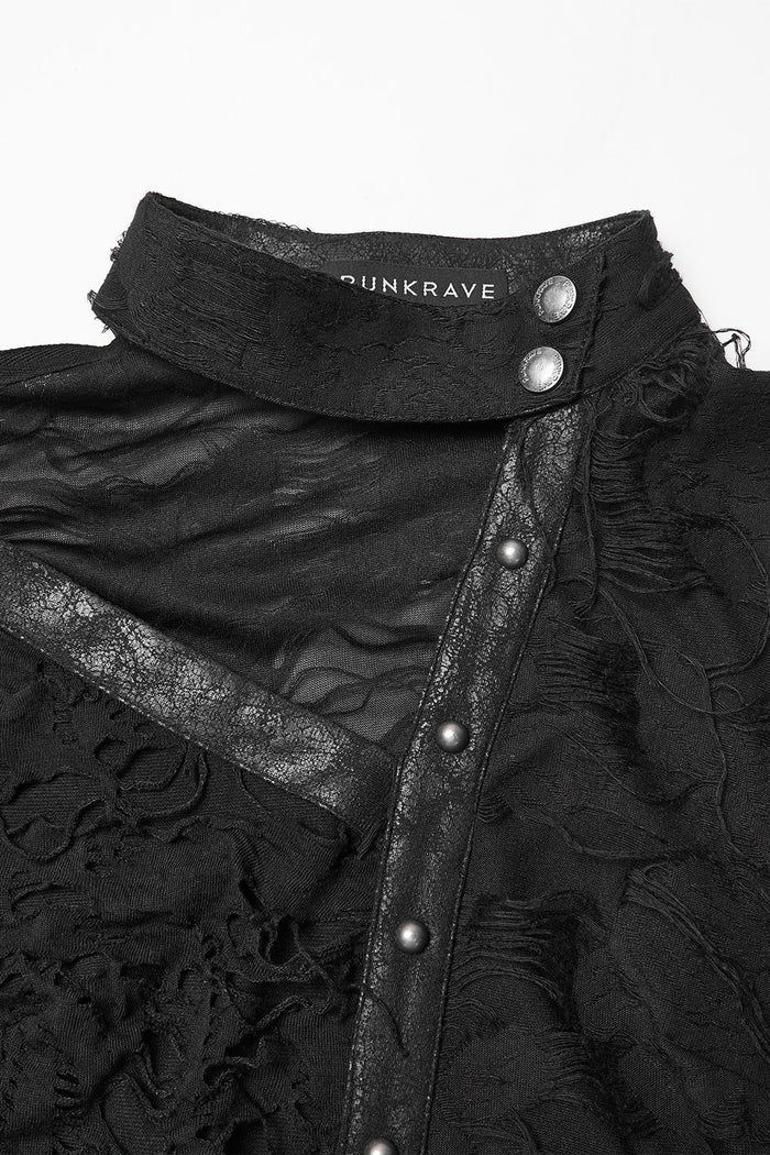 womens lace-up apocalyptic dress with attached collar