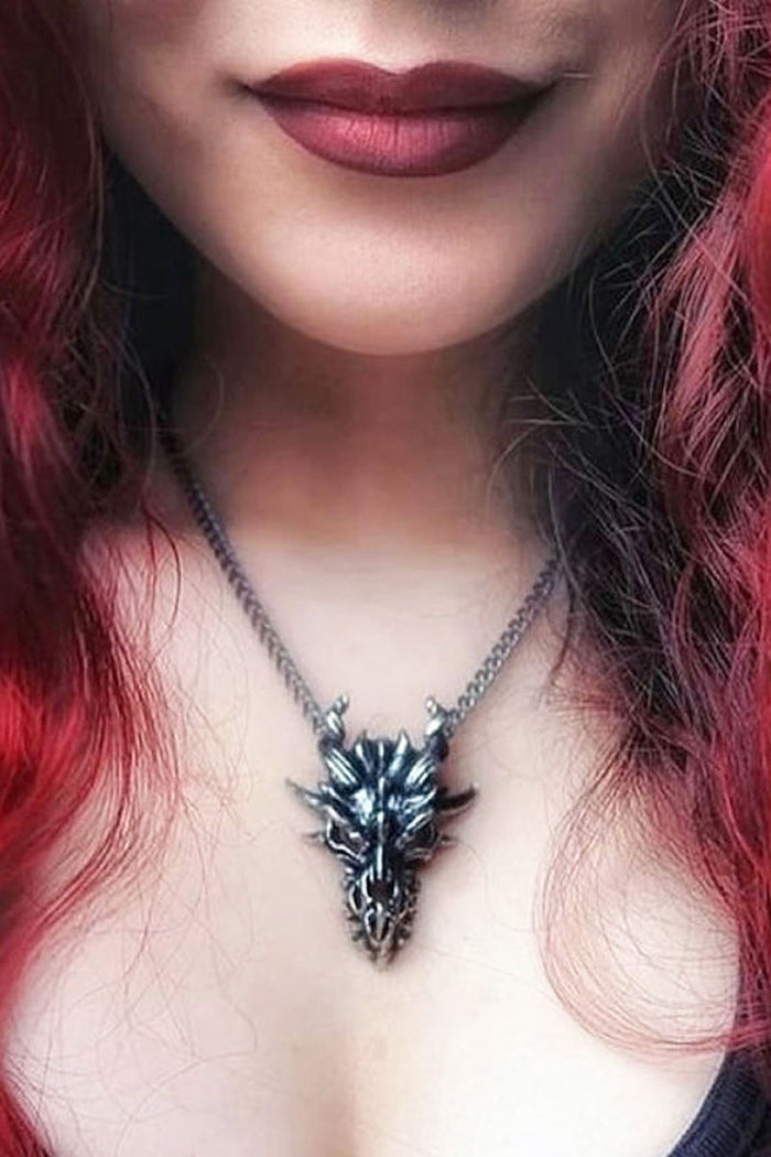 Alchemy England Creepy Cute Dragon Skull Pendant Necklace