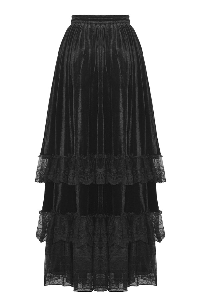 Draped Velvet Haute Goth Maxi Skirt - skirts - VampireFreaks - Dark In Love
