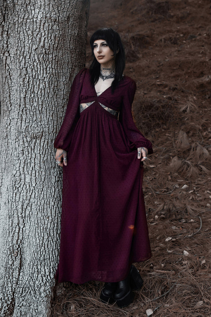 whimsigoth dark red burgundy dress