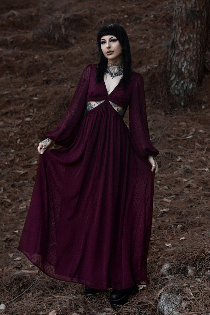 dark red burgundy dress with pockets