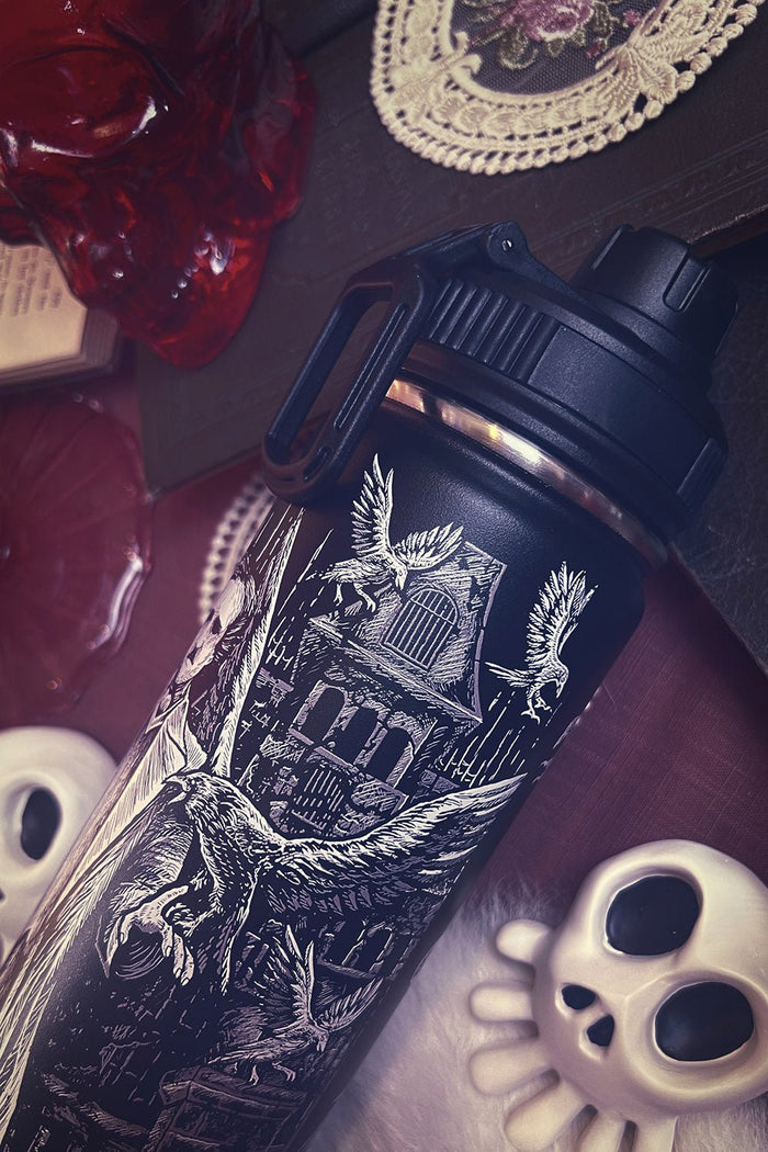 Edgar Allan Poe 24 Oz Water Bottle Tumbler - housewares - VampireFreaks - VampireFreaks