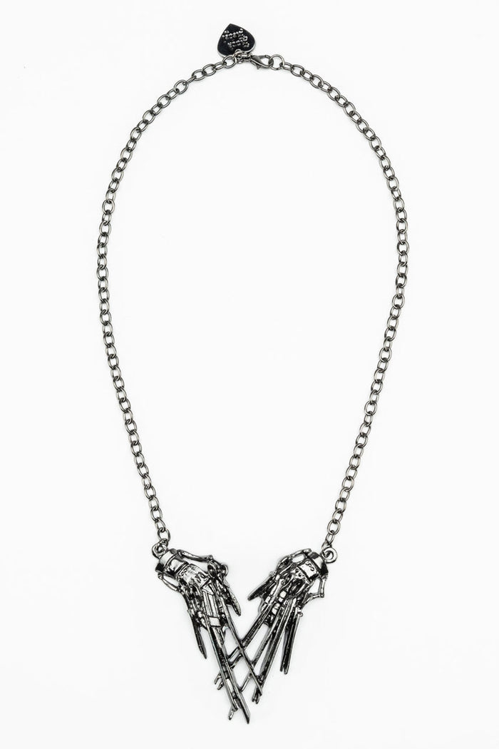 zinc alloy with antique silver plating punk edward scissorhands pendant necklace