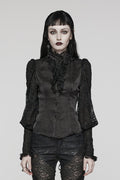 Edwardian Goth Button - Up Blouse - womens tops - VampireFreaks - Punk Rave