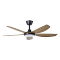 Eglo Miami 48 DC Ceiling Fan with LED Light Black/ Teak  20796607 - The Blue Space