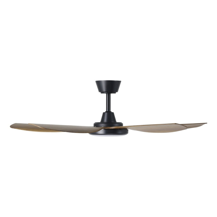 Side View Eglo Miami 48 DC Ceiling Fan with LED Light Black/ Teak  20796607 - The Blue Space