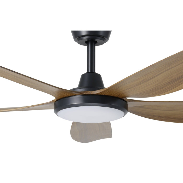 Details Eglo Miami 48 DC Ceiling Fan with LED Light Black/ Teak  20796607 - The Blue Space