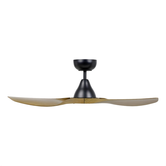 Side View Eglo Surf 40 DC Ceiling Fan Burmese Teak/Black  20789217 - The Blue Space