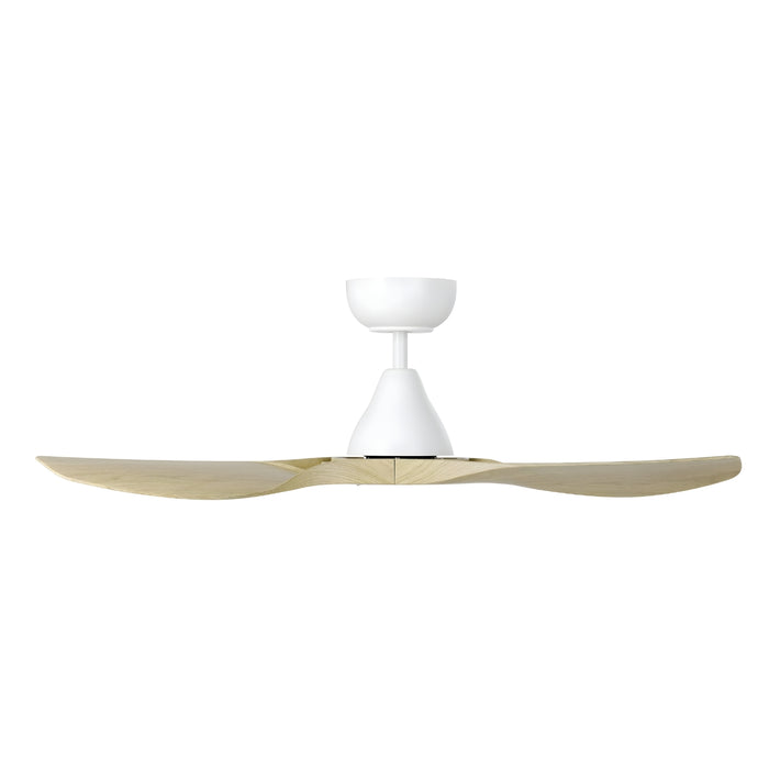 Side View Eglo Surf 40 DC Ceiling Fan Oak/White    20789216 - The Blue Space